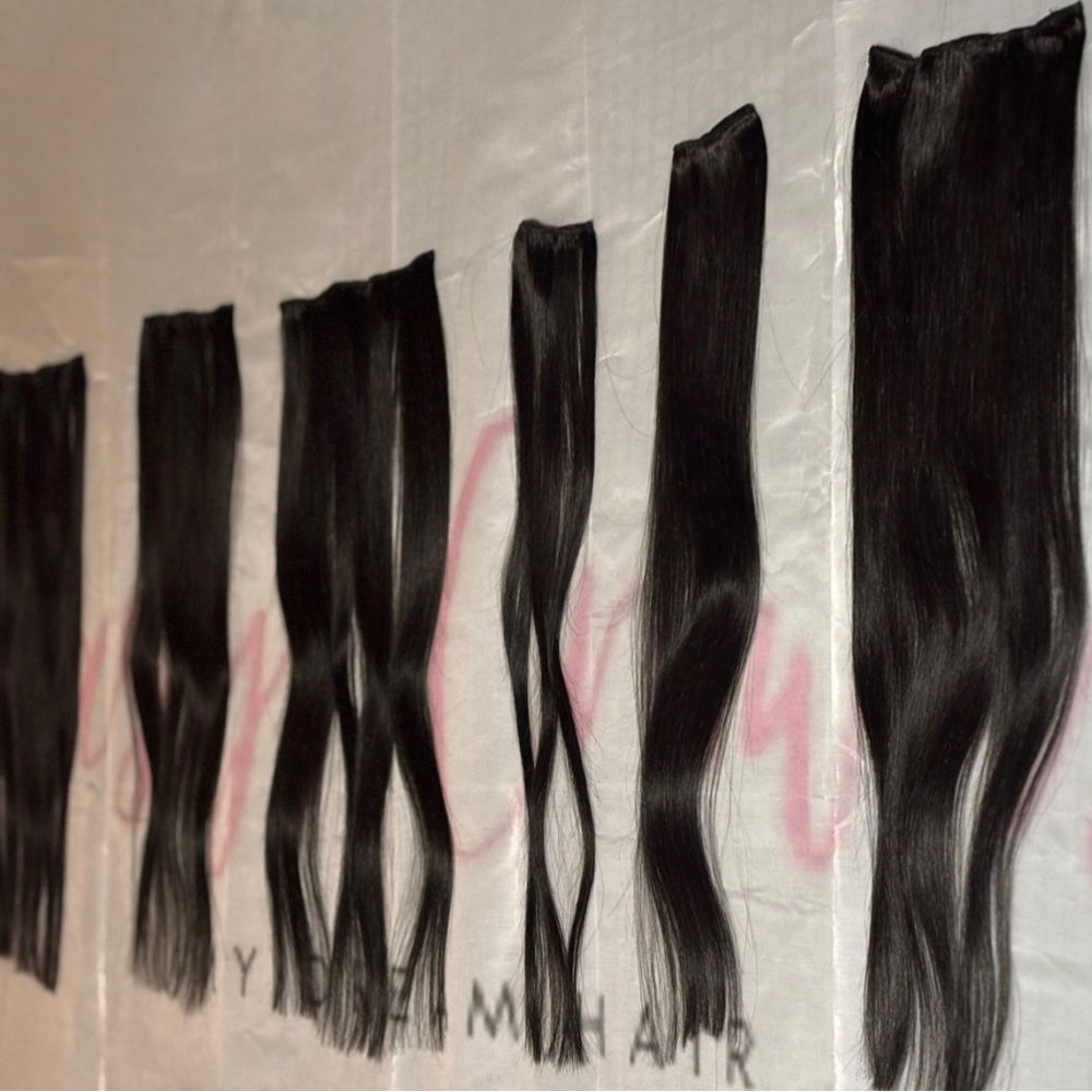 Silky Black Hair Extensions with Sleek Finish